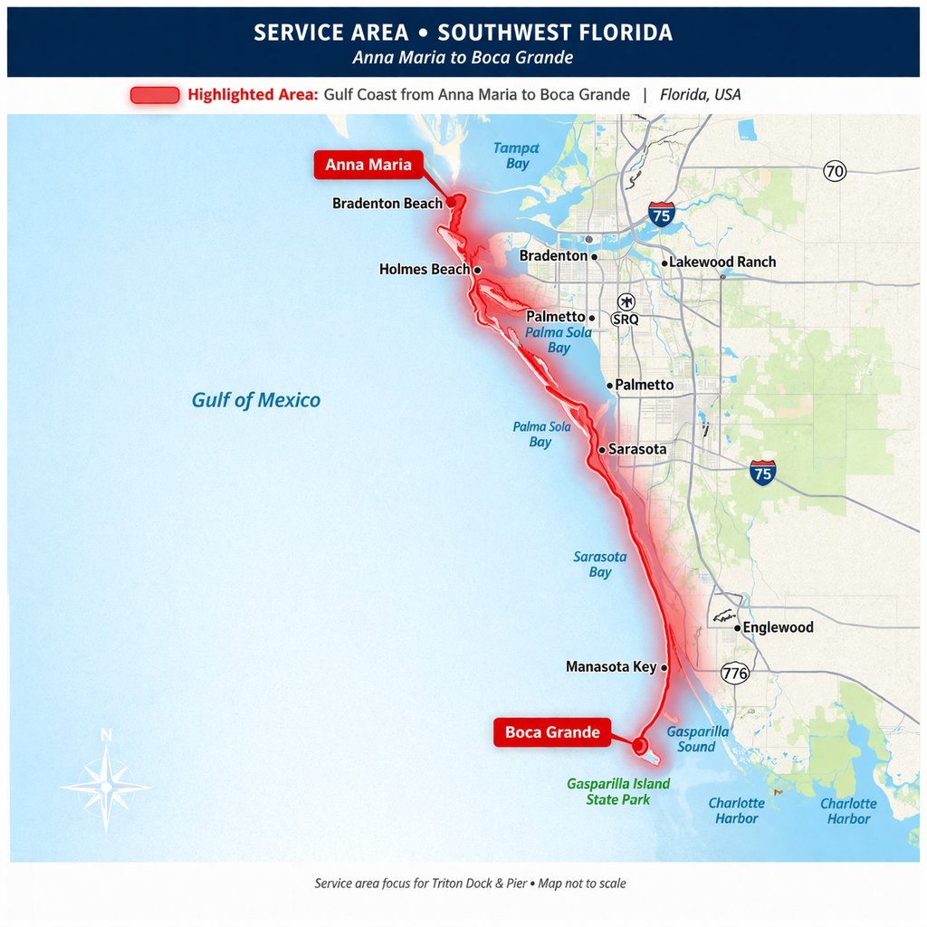 Service area: Boca Grande to Anna Maria.